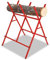 Gimisgu Saw Horse Foldable Sawhorse Wood Sawing Sturdy Steel Workmate Logging Cutting Log Wood Stand Trestle Workmate Logging Load Capacity 100KG Sawing Forestry Workshop Red
