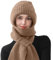CheChury Strickmützen Damen Mützenschal Winter Integrierter Gehörschutz Winddichte Mütze Schal 2 in 1 Wintermützen und Schal Damen Kapuzenschal Frauen Winterschal Warme Mütze mit Fleecefutter,Khaki