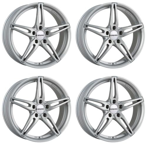 4x Carmani Felgen Alufelgen 15 Oskar 6,5x16 ET33 5x112 kristall silber kompatibel mit VW Beetle Caddy Eos Golf Plus Golf V Variant Jetta Golf V Golf VI
