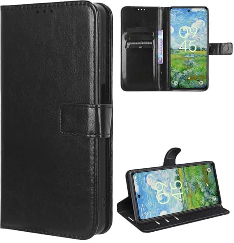 MEMELOKA Cover per TCL 50 PRO NXTPAPER 5G/TCL 50 NXTPAPER 5G, Interno TPU Antiurto e Premium PU Flip Wallet Custodia con Slot per Scheda [Magnetica a Scatto][Funzione di Supporto] - Nero