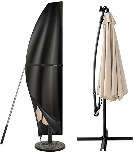 Tavaler Sonnenschirm Schutzhülle 2 bis 3 M, Ampelschirm Schutzhülle mit Stab, 420D Sonnenschirmhülle Ampelschirm Hülle, Wasserdiht, UV-Anti, Winddicht Sonnenschirm Abdeckung (210x45/75/32cm)