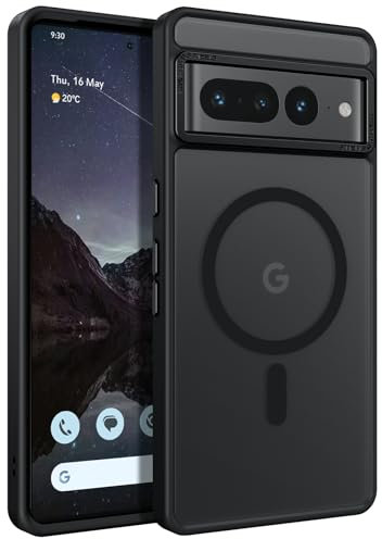 YINLAI for Google Pixel 7 Pro Magnetic Case [Compatible with Magsafe] Support Wireless Charging Slim Full Shockproof Case for Google Pixel 7 Pro, Black
