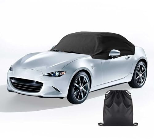Uzoyfoda Halbgarage Wasserdicht für Mazda MX-5 (1989-2024) Top Dachschutz 420D Oxford Tuch Fahrzeugspezifische Passform UV-Schutz Autoabdeckung MK1/MK2/MK2.5/NA/NB, MK4/ND