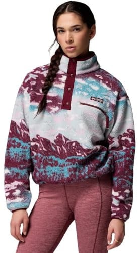 Columbia Helvetia Ii Damen Cropped-Crop-Halbverschluss, Rich Wine Sisters/Rich Wine, XS