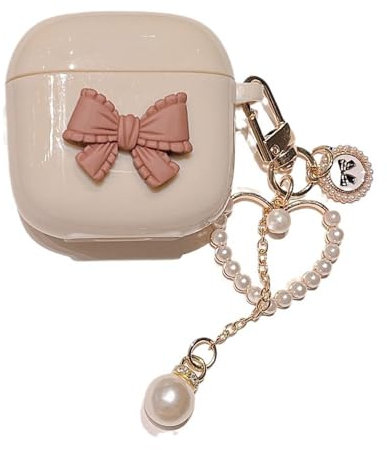 GULVQYF Case for Huawei Freebuds SE 2,White Earphones Shockproof Protective Cover with Hook,Soft Earbuds Shell for Girls Boys (bow)