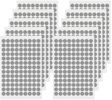 FINDAT Klebepunkt Etiketten 13 mm Rund Kleine Wasserfeste Markierungspunkte Selbstklebende Aufkleber zum Beschriften für Büro Haus Schule DIY 1170 Stück Grau