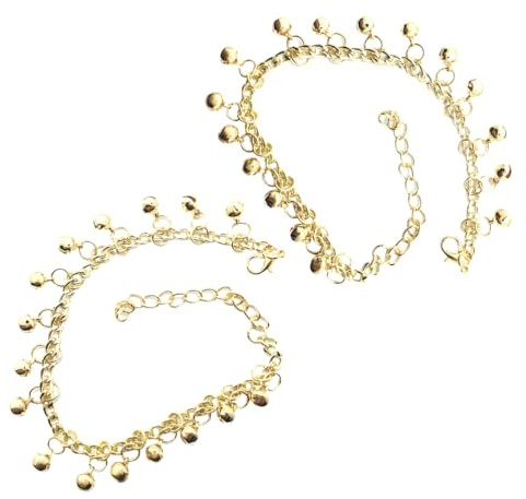 VALICLUD 2st Glocken-fußkettchen Glöckchen-fußkettchen Für Damen Strand- Glocken Glocke -knöchelkette Frauen Fußkette Eisen Golden