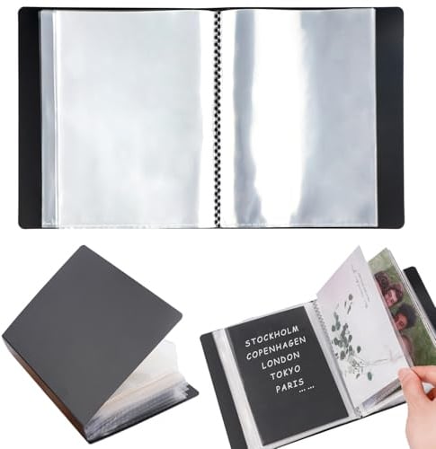 OTCRAFT 40 Seiten/Set A6 Aufkleber Foto Aufbewahrungsalbum; Stempel Stanzformen Aufbewahrungsbuch Organizer Ordner für Postkarten, Aufkleber, Foto, transparente Stempel und Stanzformen, 28,4 x 16,3 cm