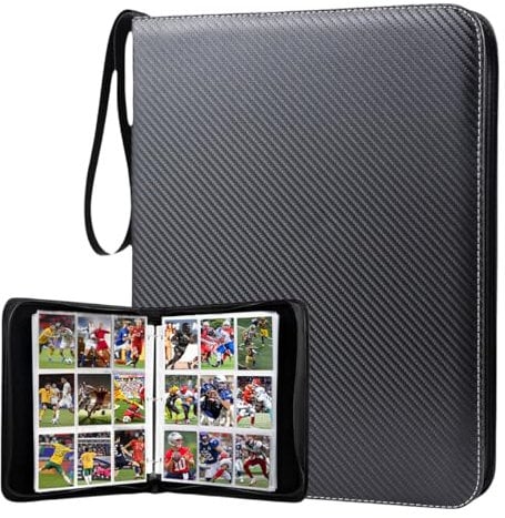 Artanchao Raccoglitore di Carte 60 Pagine 1080 Tasche, Album Impermeabile in PP per Carte Collezionabili e da Gioco, Trading Card, Porta Carte con Cerniera