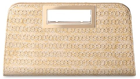 VASCHY Pochettes et Clutches Femme, Élégant Sac a Main Femme Bandoulière à Poignée Découpée en Paille avec Chaîne pour Mariage Soirée Parti Plage