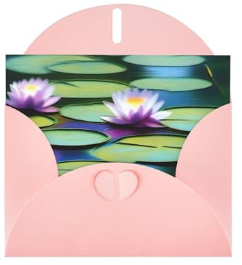 Rosa KVCBUYK Seerosen in Wasserdrucken Grußkarte aus High-End Perlglanz-Papier für verschiedene Anlässe