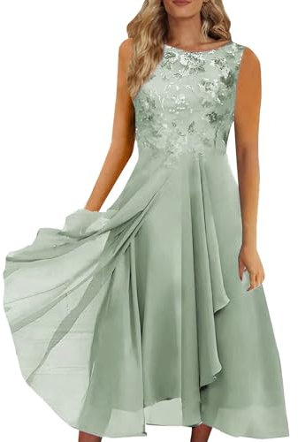 Générique Femme Robe De Cocktail Soirée Bal en Dentelle Mousseline Manche Longue Promo Demoiselle Honneur pour Fête Cérémonie Anniversaire Bal Mariage Robe