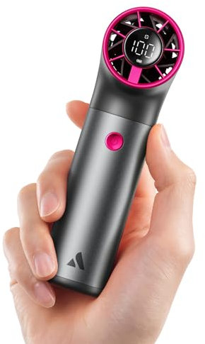 Aecooly Portable Handheld Fan, Powerful Turbo Mini Fan, 19000 RPM High Speed Aero Ultra, 15H Max Cooling Time, 7 Speeds Aluminum Case, Pocket Rechargeable Small Travel GIfts for Women-Grey&Purple