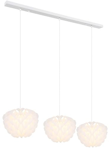 GLOBO 16115-3H Pendant Light Dining Room Pendant Light Kitchen Pendant Lamp 3 Bulbs White