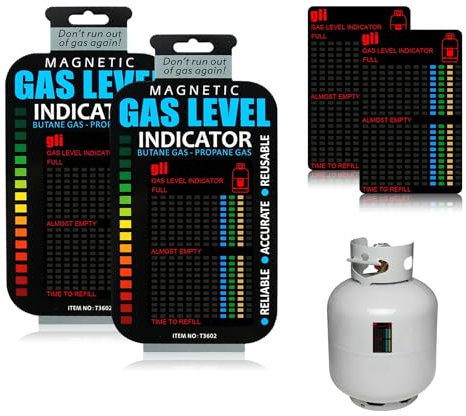4 Pcs Magnetic Gas Bottle Level Indicator Reusable Gas Level Indicator for Gas Bottles Magnetic Gas Cylinder Tool for Propane Butane LPG Fuel for Caravan Motorhome Camping Travel Home Kitchen