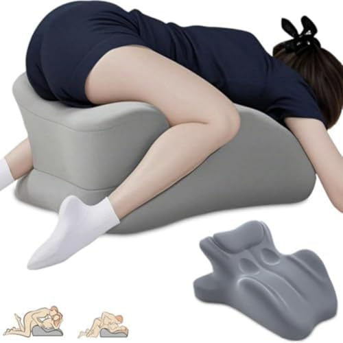 iuscacey Ergonomisches Keilkissen aus Memory-Schaum, 27°-Winkel, perfekte Position für Paare, mit abnehmbarem Schutzbezug, zum Sitzen und Liegen,Grau