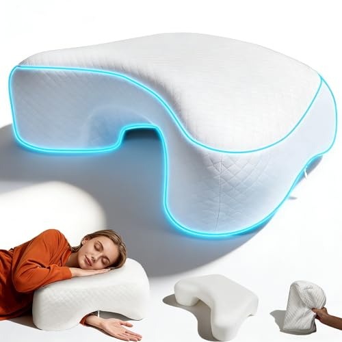 Cuscino per chi dorme sul fianco con foro per il braccio, cuscino ortopedico ergonomico per il collo, cuscino cervicale, cuscino ortopedico per il collo, sollievo dalla pressione per spalle e braccia
