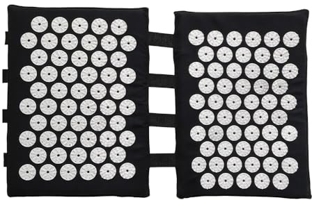 XPJBKC Akupressurmatte für Füße & Rücken, 2x33cm Akupunktur Matte Schwarz mit 110 ABS Spitzen und Tragetasche, Akkupressmatte Fuß Acupressure Fußmatte für Hause, Büro und auf Reisen
