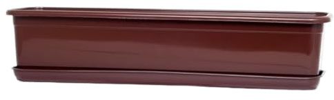 pokm toolsmarket - Blumenkasten mit Untersetzer, Länge 70 cm, Braun, EU-Qualität Blumenkübel Pflanzkasten Balkonkasten Venus