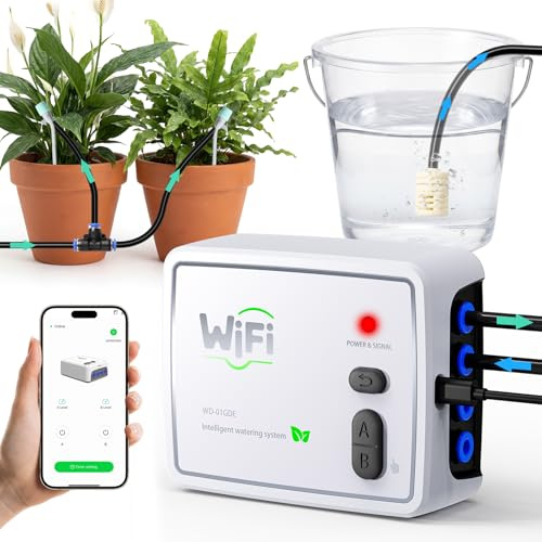 Sistema di Irrigazione Automatico WiFi, a Doppio Canale per 20 Piante