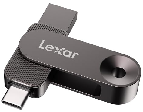 Lexar Disque Dur Solide D500 USB 3.2 Gen 1, pour appareils USB Type-C/USB Type-A, jusqu'à 390 Mo/s en Lecture, Compatible avec iPhone 15/16/17, Android, Tablette et Mac (LJDD500001T-BNQNU)