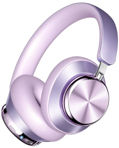 Wentronic Y03 Bluetooth Headphones Wireless Active Noise Cancelling Over Ear Headphones 48 Hours Playtime 6 EQ Music Mode High Sound Quality Headphones with Soft Ear Cushion - Purple