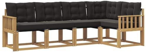 vidaXL Outdoor-Sofagarnitur mit Kissen 5 pcs Weiß und Schwarz, Moderne Garten-Sofaset, wetterfestes Möbel, Bequeme Liege, stilvolles Outdoor-Sitzen für Entspannung
