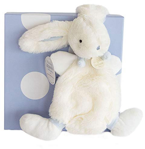 Doudou Et Compagnie - Doudou Lapin Bonbon - Boite Cadeau - Bleu - 26 Cm - Doux - Idée Cadeau De Naissance Fille Et Garçon - Garantie Doudou Perdu - DC2121