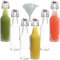 Viva Haushaltswaren Lot de 6 Petites Bouteilles en Verre avec Bouchon mécanique 500 ML Entonnoir Blanc Ø 9,5 cm