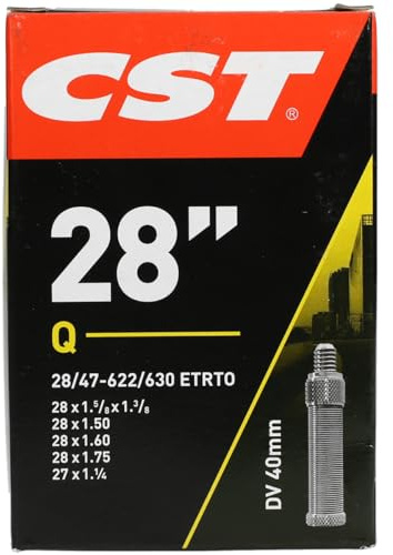CST Fahrradschlauch 071702, Schwarz, 28x1 1/8-1.75 28/47-622/635 DV40mm, 071702