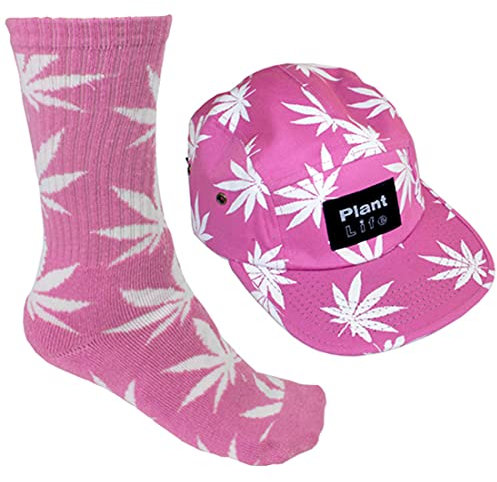 Plantlife Cap Kappe Hanf Socken Hanf Set - Farbe: pink/weiss