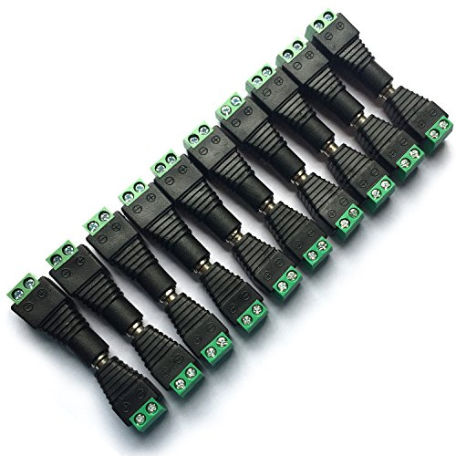 DAYKIT 10 Pares 12 V Macho + Hembra 2.1 x 5.5 mm DC Power Jack Adaptador de Enchufe Conector para CCTV cámara