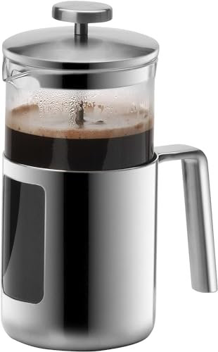 WMf Kult - Cafetera Francesa de Émbolo, Acero Inoxidable Croamrgan Mate y Cristal Borosilicatado, 1 Litro para 6 taza, Apta para Lavavajillas