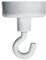 FRANKEN Hakenmagnet, Magnet mit Haken, Haftkraft 10 kg, Für magnetische Whiteboards oder andere Magnettafeln in Büro, Schule oder zu Hause, Aufhängung für Gegenstände, 37 mm, 1 Stück, Weiß, HM37