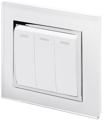 Retrotouch Light Switch, White Glass
