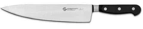 Ambrogio Sanelli, Maitre Coltello da Cucina Trinciante, Coltello Chef con Lama in Acciaio Inox all'Azoto 24 cm e Manico Ergonomico, Coltelli da Cucina Professionali, Made in Italy