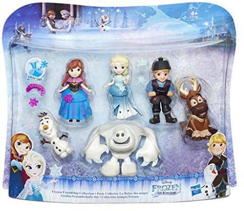 Hasbro Die Eiskönigin Little Kingdom großes Freundschafts-Set mit sechs beliebtesten Charakteren: Anna, ELSA, Kristoff, Olaf, Sven und Marshmallow, ca 8 cm. große Figuren