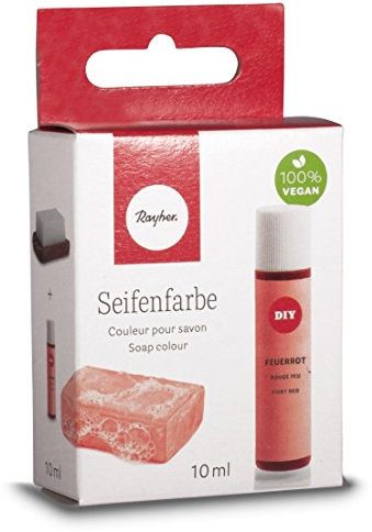 Rayher Colorante jabón, rojo fuego, 10 ml, 100% vegano, 34246280