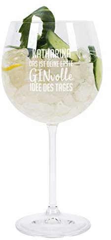 Herz & Heim® Gin & Tonic Glas mit Gravur des Namens - das ist deine erste GINvolle Idee des Tages