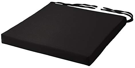 Comfortable Chair Cushion With Ties Seat Pad For Dining Chairs Pad Kitchen Thick Italian Fabric Garden Square Removable Cover Indoor Outdoor Living Room Patio Garden Office Coffee Shop BLACK