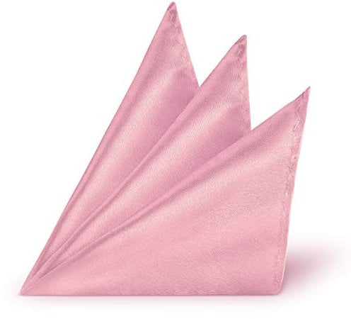 StickandShine Einstecktuch Rosa einfarbig uni aus Polyester Ränder genäht 22 x 22 cm