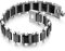 Flongo Herren Keramik Armband Herren Porzellan Armkette Männer Armreif Breite Handgelenk Kette Edelstahl Silber Weiß Schwarz Biker Accessoires