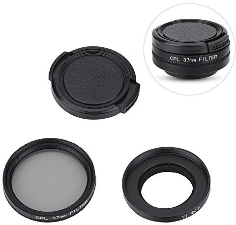 Filtre de lentille polariseur Circulaire 37mm CPL avec Capuchon de Protection pour Bague Adaptateur pour caméras d'action Yi 4k / 4k + / Lite