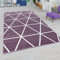 Paco Home Wohnzimmer Teppich Moderne Pastell Farben Skandinavischer Stil Rauten Muster, Grösse:70x250 cm, Farbe:Lila