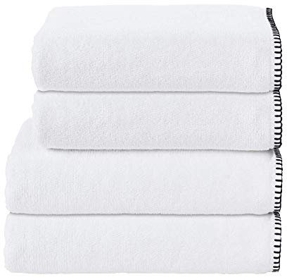 DONE Deluxe Prime 4-tlgs Frottierseit 2X Handtuch 2X Duschtuch Zwirnfrotier Weich Hautfreundlich 100% Baumwolle Weiss 550gr/m²