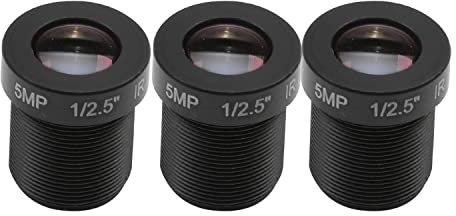Othmro Obiettivo fotocamera 8 mm Lunghezza focale 5MP F2.0 1/3 di pollice grandangolo per fotocamera 3pcs