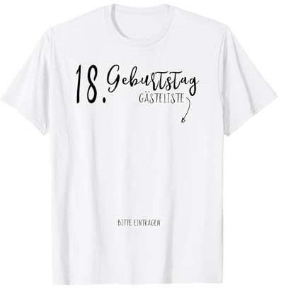 Geschenk zum 18. Geburtstag Gästebuch Jungen oder Mädchen T-Shirt