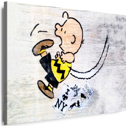 Myartstyle - Bilder Banksy Bad Boy Charlie Street Art 120 x 80 cm Leinwandbilder Xxl - 1 Teilige Wandbilder Kunstdrucke w-a-2040-41