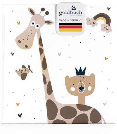 goldbuch Babyalbum Little Dream im kindgerechten Design, Leinenstruktur Fotoalbum mit 58 weißen Blankoseiten, Pergamin & 4 illustrierte Seiten, Baby Album zum Einkleben, Papier, ca. 30 x 31 x 4 cm
