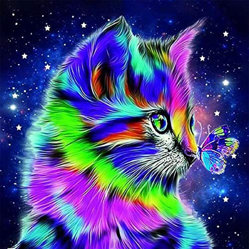 AmzKoi Diamant Malere Kits, DIY 5D Diamond Painting Set Katze, Malen nach Zahlen Diamant Anfänger, Diamant Painting Bilder Arts Craft für Home Wand-Decor 30 x 30 cm